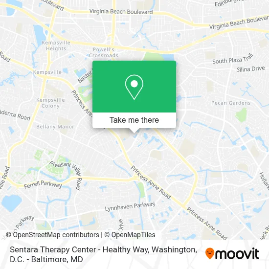 Sentara Therapy Center - Healthy Way map