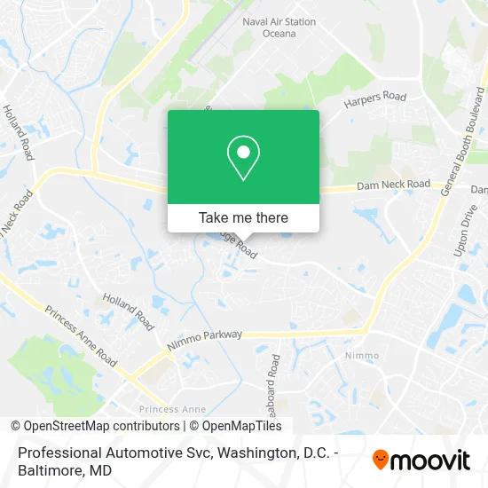 Professional Automotive Svc map