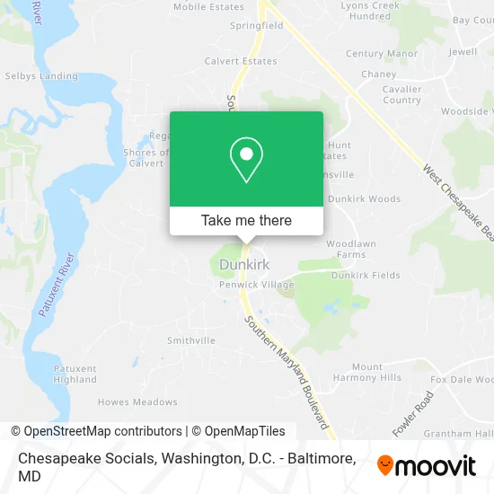 Chesapeake Socials map