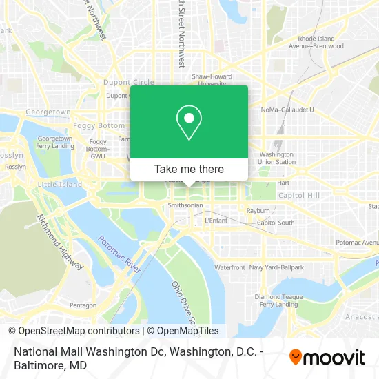 National Mall Washington Dc map