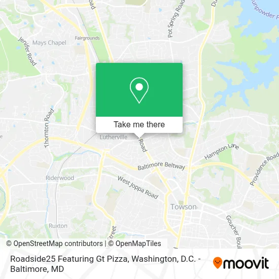 Roadside25 Featuring Gt Pizza map