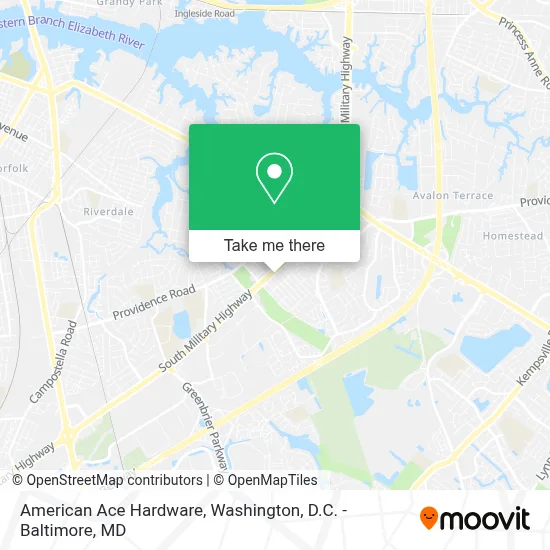 American Ace Hardware map