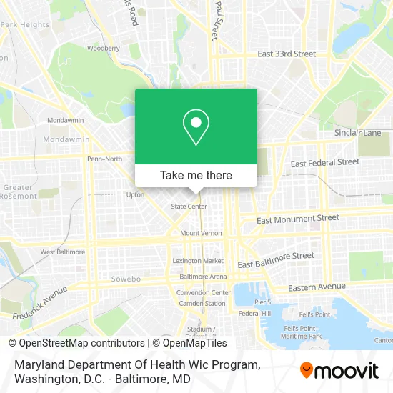 Maryland Department Of Health Wic Program map