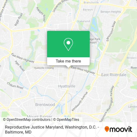 Reproductive Justice Maryland map