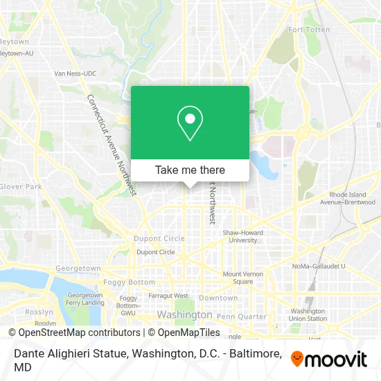 Dante Alighieri Statue map