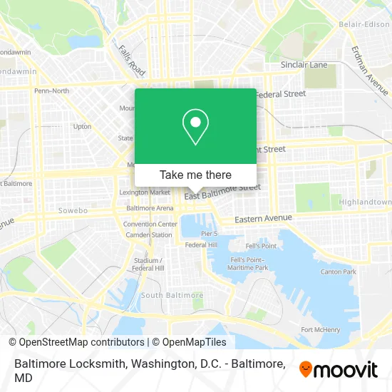 Baltimore Locksmith map