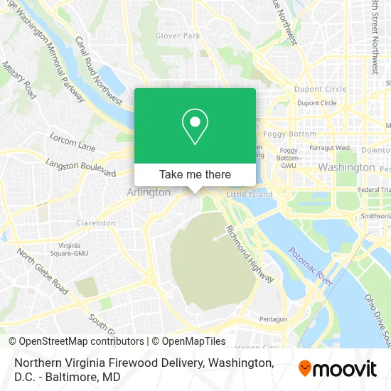 Northern Virginia Firewood Delivery map