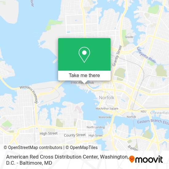 American Red Cross Distribution Center map