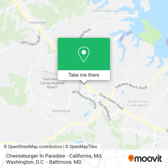 Cheeseburger In Paradise - California, Md map