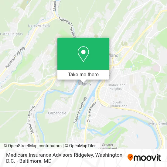 Medicare Insurance Advisors Ridgeley map