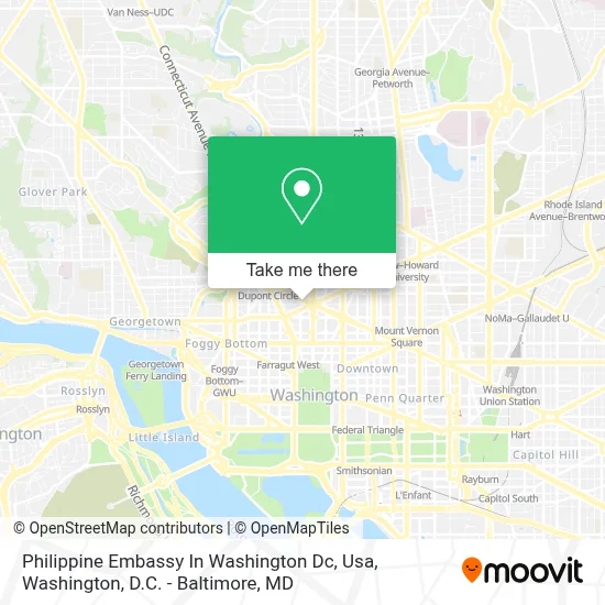 Philippine Embassy In Washington Dc, Usa map