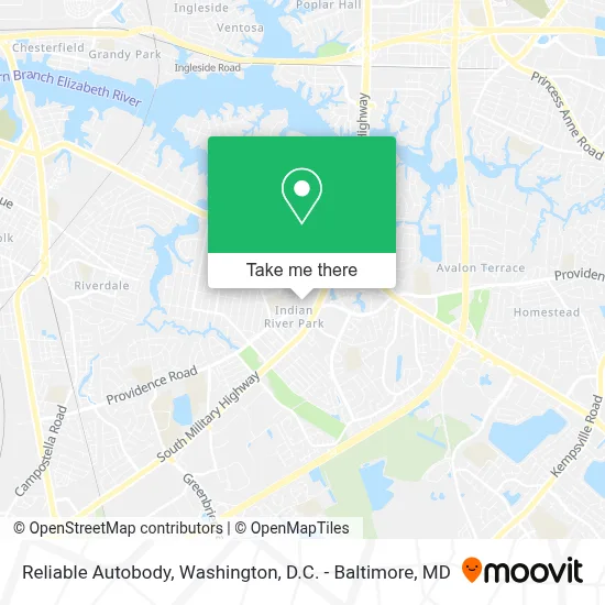 Reliable Autobody map