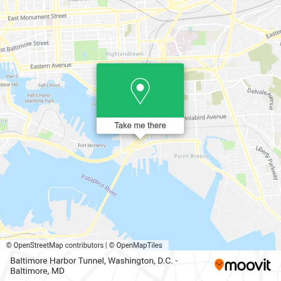 Baltimore Harbor Tunnel map