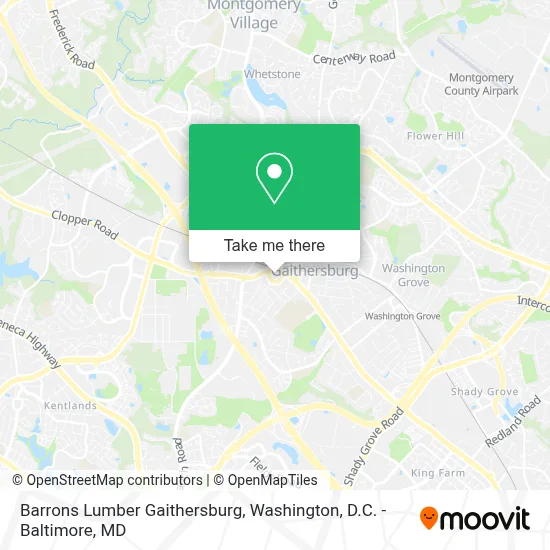 Barrons Lumber Gaithersburg map