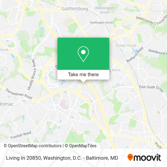 Living In 20850 map