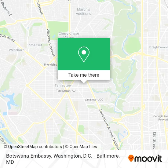 Botswana Embassy map