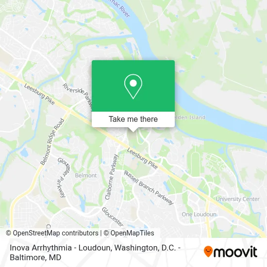 Inova Arrhythmia - Loudoun map