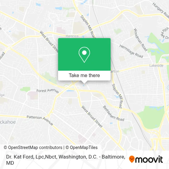 Dr. Kat Ford, Lpc,Nbct map