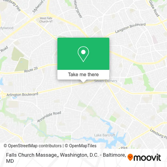 Falls Church Massage, map