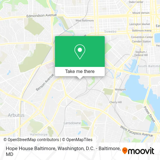 Hope House Baltimore map