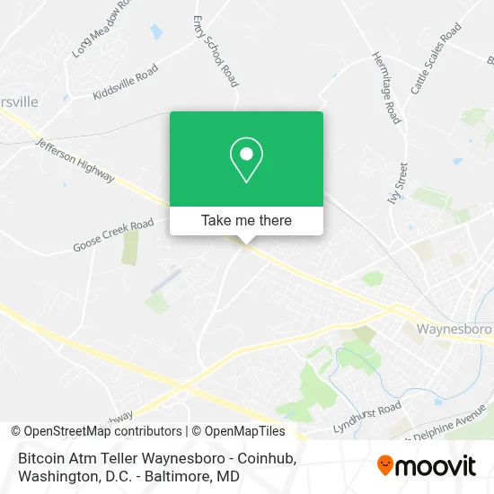 Bitcoin Atm Teller Waynesboro - Coinhub map