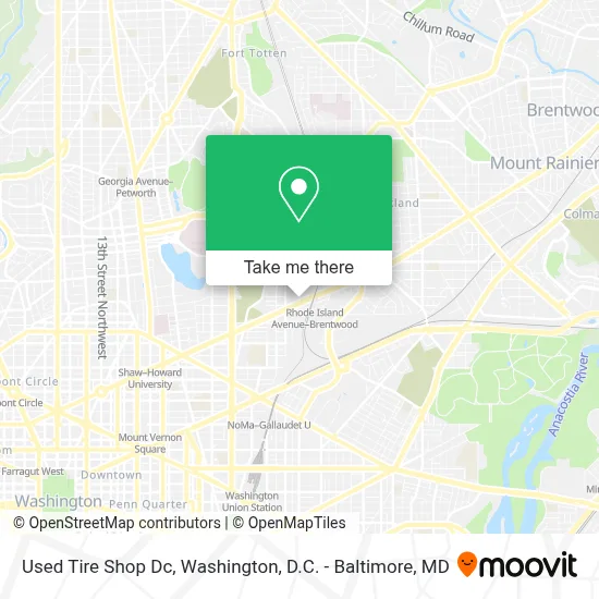 Used Tire Shop Dc map