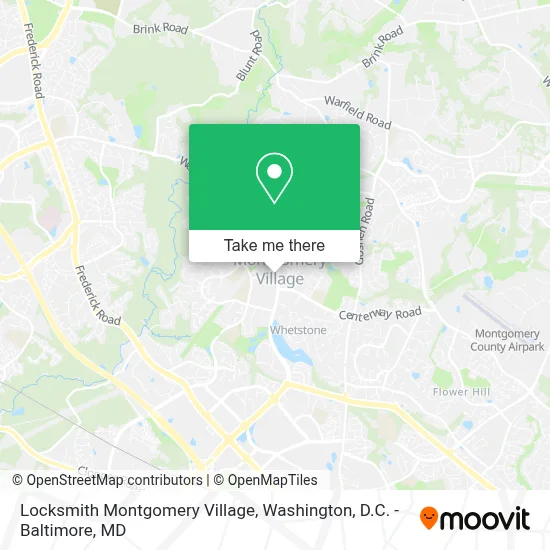 Locksmith Montgomery Village map