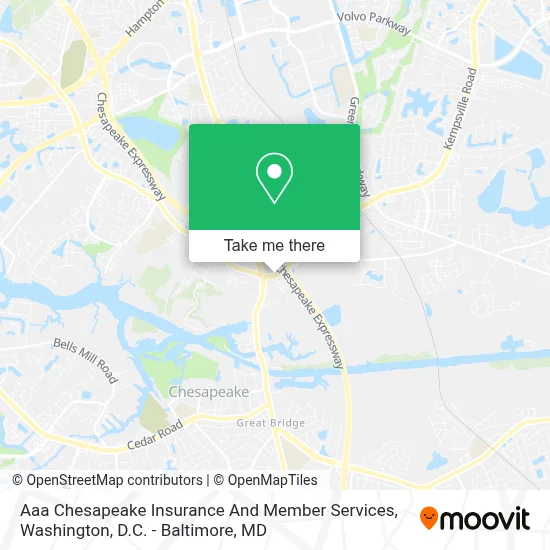 Aaa Chesapeake Insurance And Member Services map
