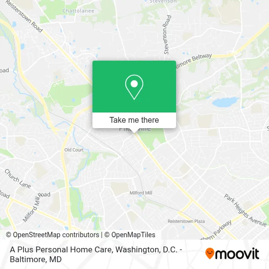 A Plus Personal Home Care map