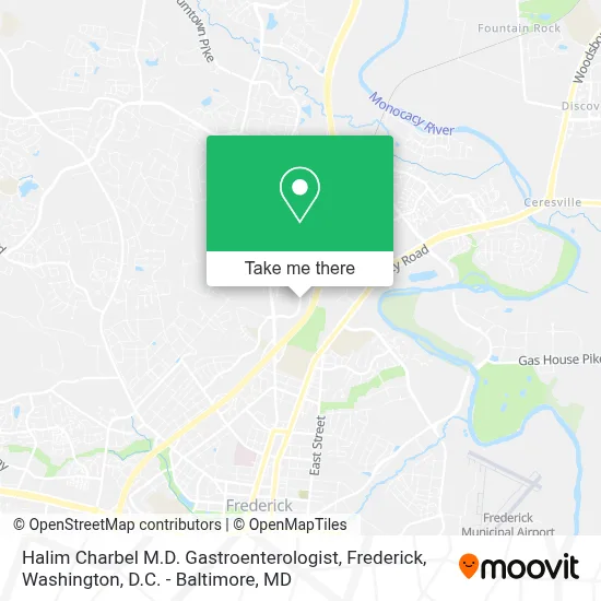 Halim Charbel M.D. Gastroenterologist, Frederick map