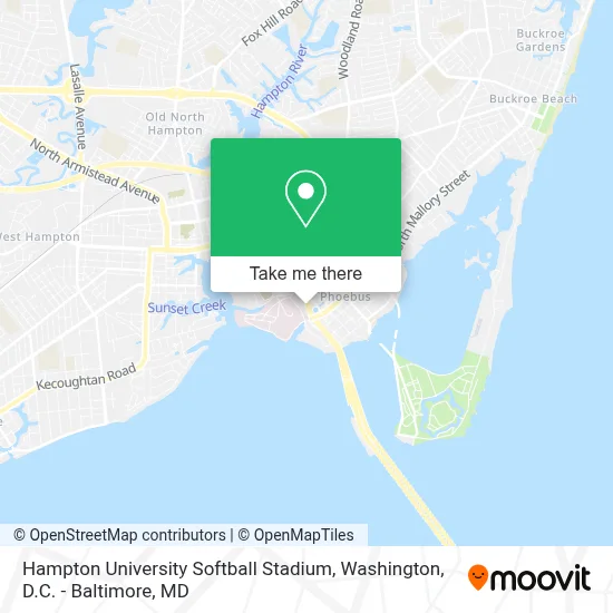 Hampton University Softball Stadium map