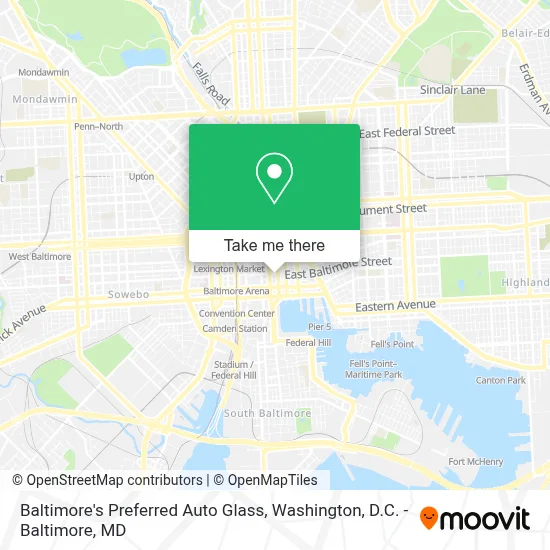 Baltimore's Preferred Auto Glass map