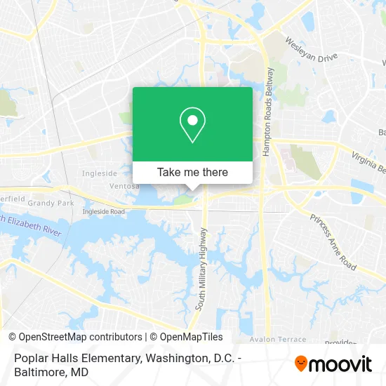 Poplar Halls Elementary map