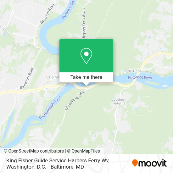 King Fisher Guide Service Harpers Ferry Wv map