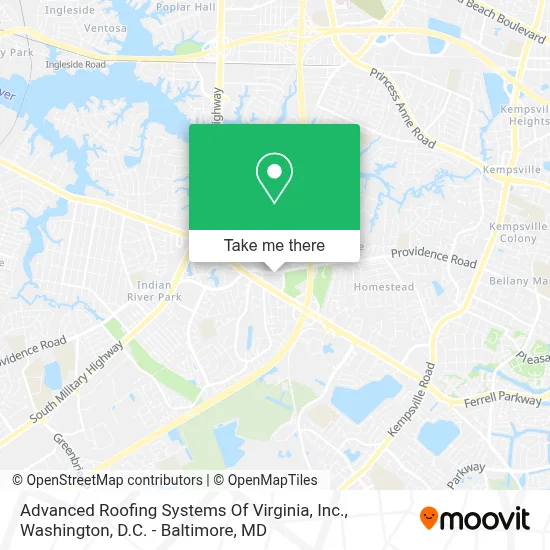 Advanced Roofing Systems Of Virginia, Inc. map