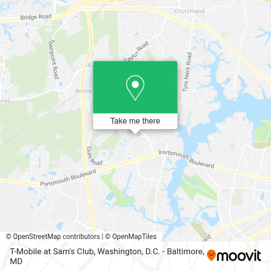 T-Mobile at Sam's Club map