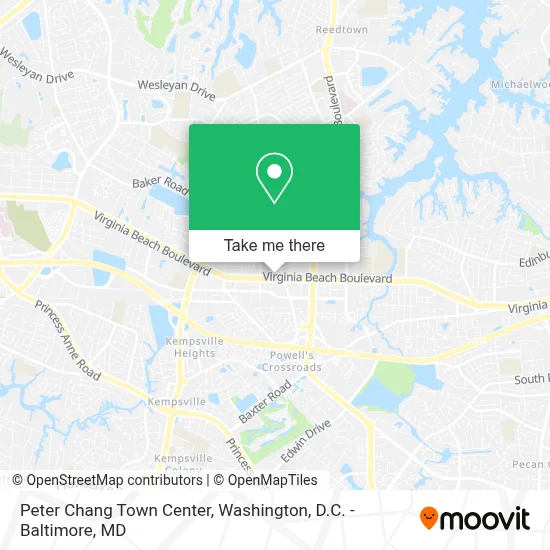 Peter Chang Town Center map
