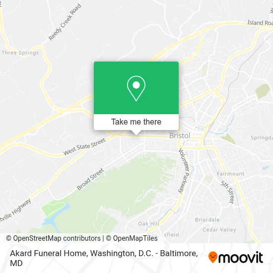 Akard Funeral Home map