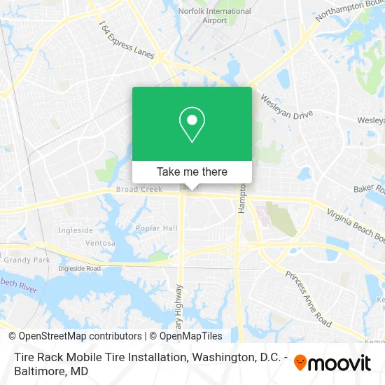 Tire Rack Mobile Tire Installation map