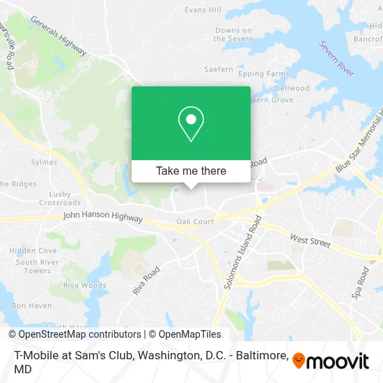 T-Mobile at Sam's Club map