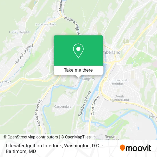 Lifesafer Ignition Interlock map
