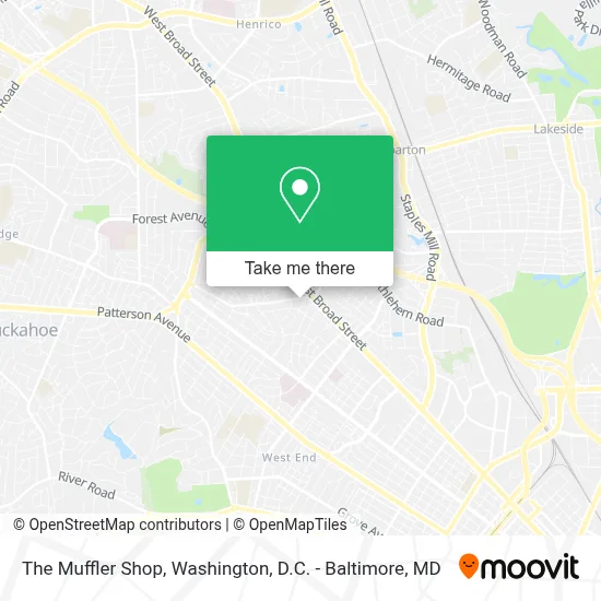 The Muffler Shop map
