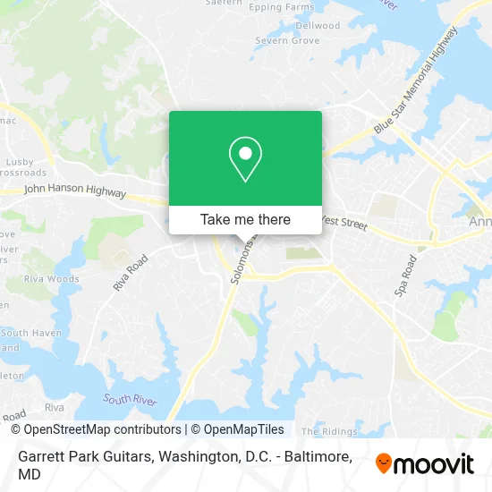 Garrett Park Guitars map