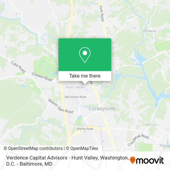 Verdence Capital Advisors - Hunt Valley map