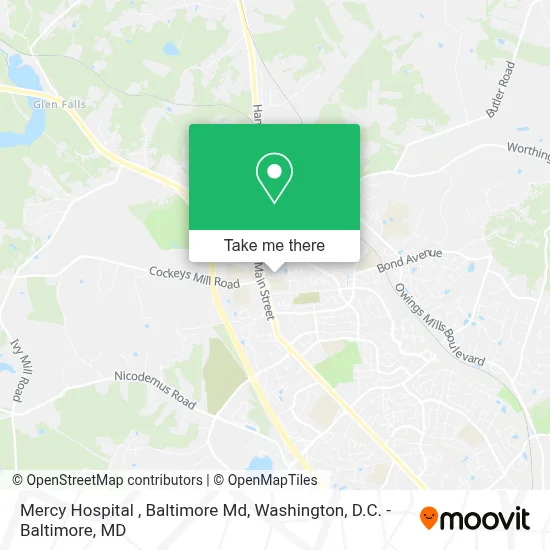 Mercy Hospital , Baltimore Md map