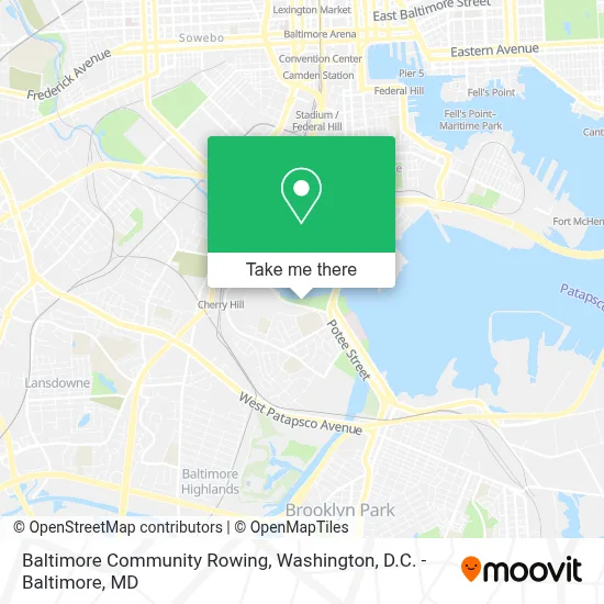 Baltimore Community Rowing map