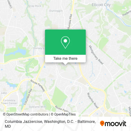 Columbia Jazzercise map