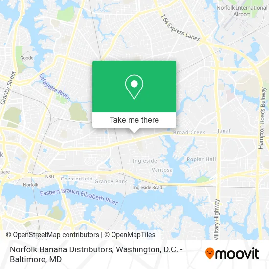 Norfolk Banana Distributors map