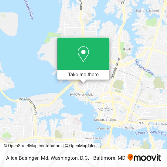 Alice Basinger, Md map
