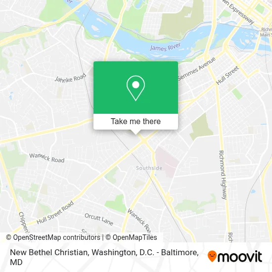 New Bethel Christian map